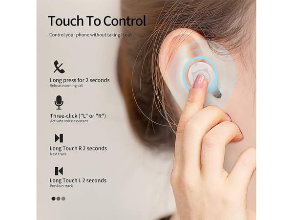 Rosa In-Ear Hörlurar Utan Touchkontroll Bluetooth Rosa