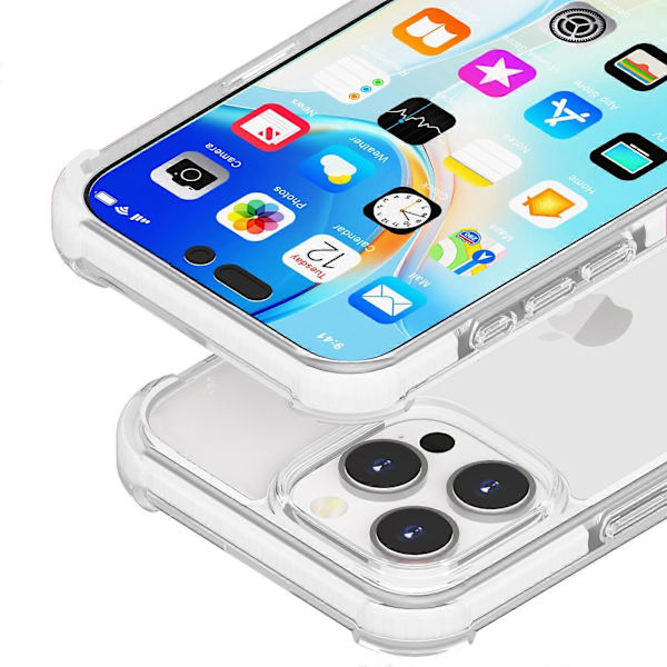 För iPhone 16 Pro TPU+TPE+PC Transparent Mobilskal