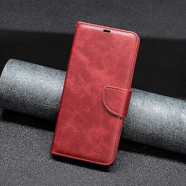 Läder Serie-4 för Samsung Galaxy A34 5G PU Läder Plånboksfodral Magnetiskt Flip Ställ Skyddande Telefonskal med Rem