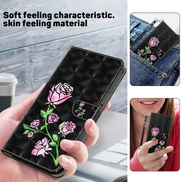 3D Mönstertryck Läderplånbok Design Telefonskal för Honor 90