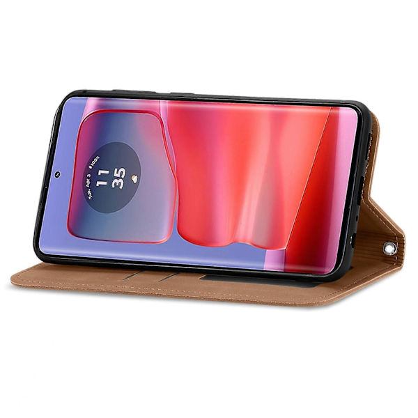 För Motorola Edge 50 Pro 5G Mobilskal Skin-Touch Kortfack PU Läder Folio Flipfodral