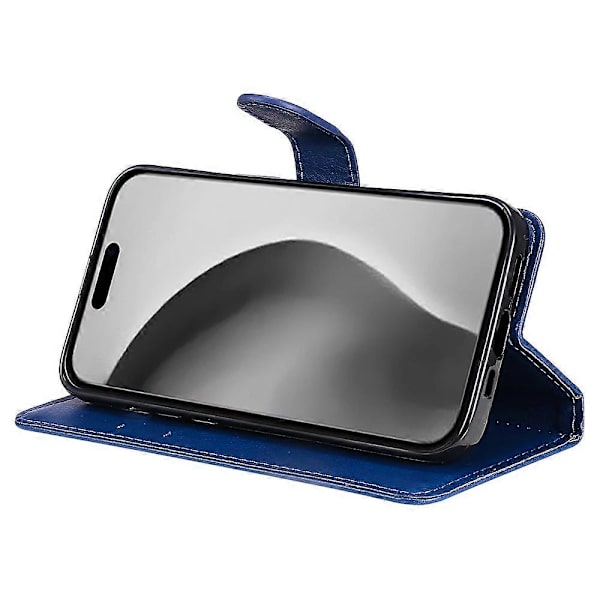 Plånboksfodral i läder för iPhone 16 Pro Max, enfärgat flip-fodral