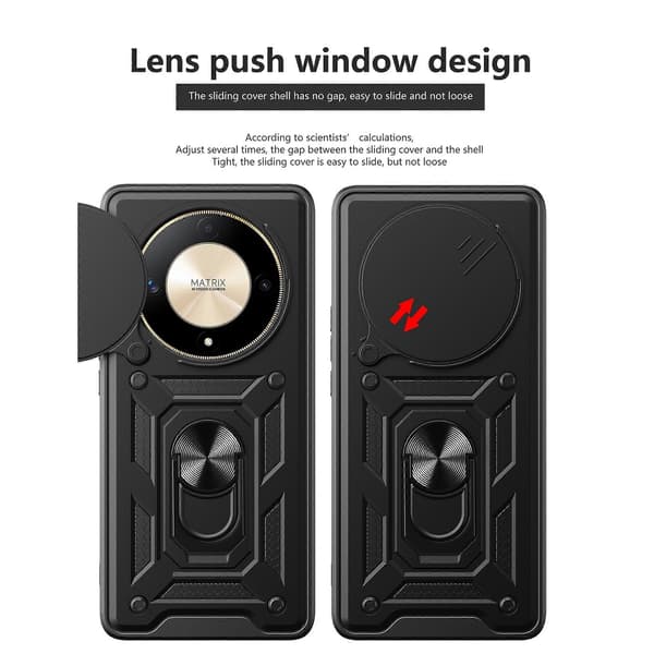 TPU+PC Skjutbart linsskyddsfodral för Honor X9b 5G/Magic6 Lite 5G