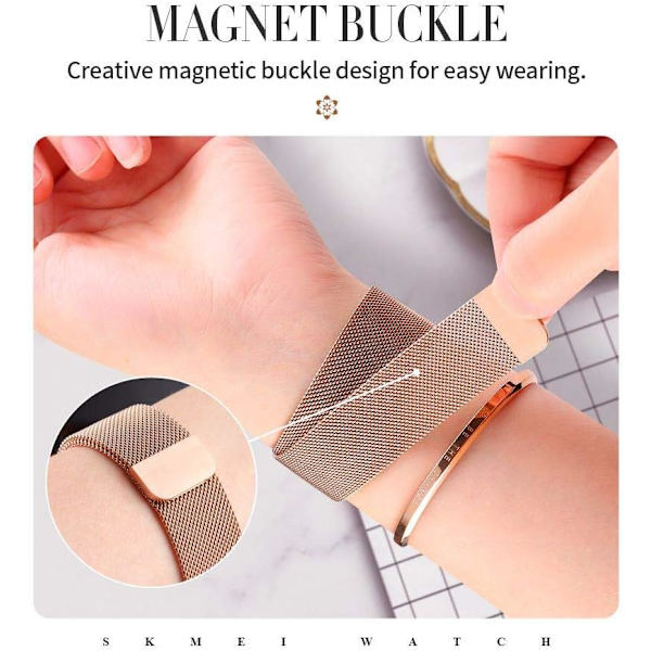 Kreativ Digital Klocka för Kvinnor Rostfritt Stål LED Enkelt Magnetiskt Spänne INS Stilren Armbandsur1640