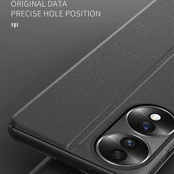 Tåligt läderfodral för Honor X7b 4G med visningsfönster