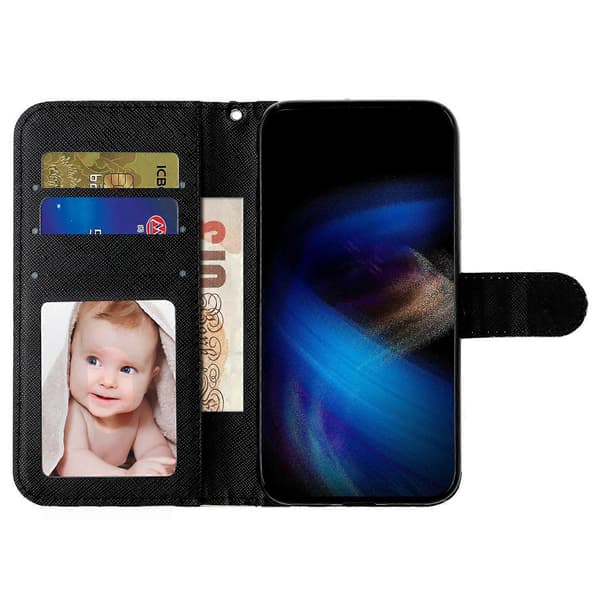 3D-tryckt läderfodral för Oppo A38 4G / A18 4G, plånboksfodral