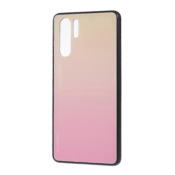 För Huawei P30 Pro Gradient Glas + PC + TPU Hybrid Skal