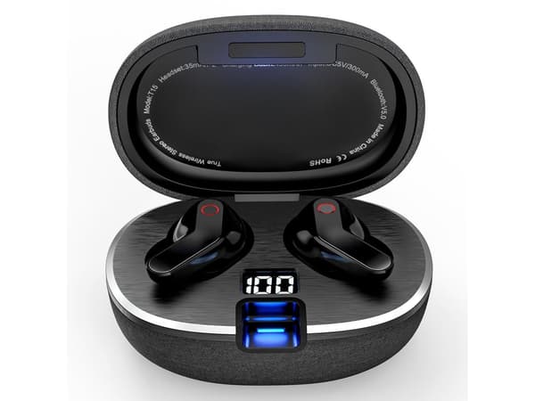 Djupbas Stereo Bluetooth Brusreducerande Hörlurar Svart