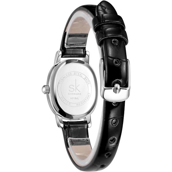 Elegant Damklocka Liten Urtavla Romerska Siffror Business Klänning Analog Quartz Vattentät Damarmbandsur Läderrem