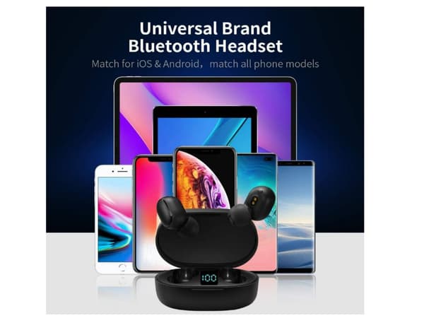 TWS Bluetooth-hörlurar med brusreducering, svarta