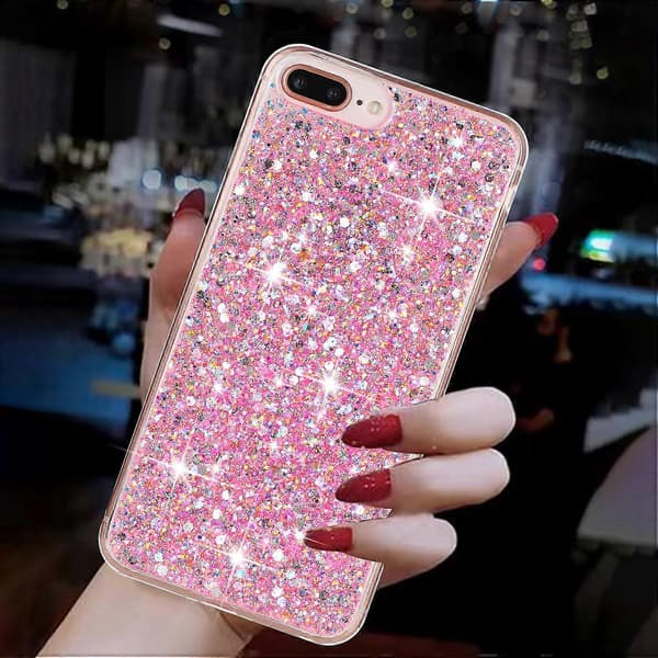 Til iPhone 6 Plus/7 Plus/8 Plus 5.5 tommer Glitterpulver Dekor Telefon Cover Epoxy TPU Telefon Case