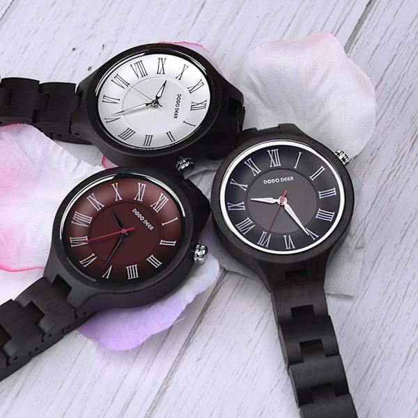 Herr Trä Klocka Quartz Unik Mode Handgjorda Träarmbandsur Perfekta Gåvor iDea