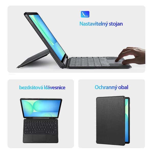 DUX DUCIS DK -sarjan Bluetooth-tabletin nahkakotelo Samsung Galaxy Tab S10 FE+:lle taustavalolla