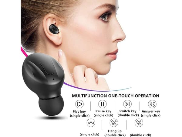 Vattentäta Bluetooth Stereo Hörlurar i Tyg, Svart