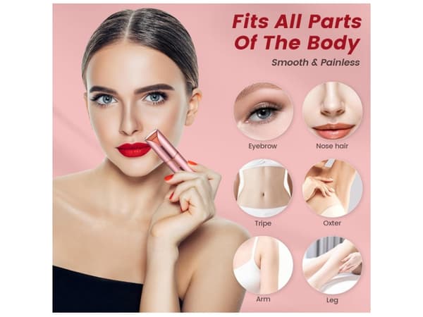 Abs304 Mini Bærbar Epilator for Ansiktshår Rosa