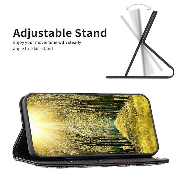 Style-16 Mobilskal för Oppo A59 5G med Korthållare Rombmönstrad Design