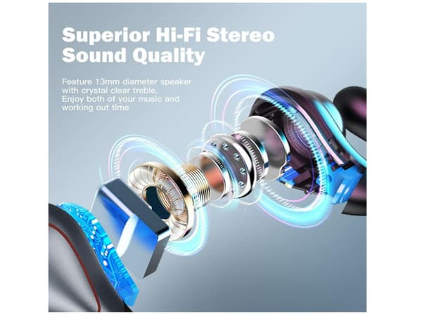 Öppna Hörlurar Clip-on Benledning Backless Bluetooth Svart