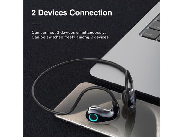 Öppna Hörlurar Luftledning Tung Bas för Apple Bluetooth Vit