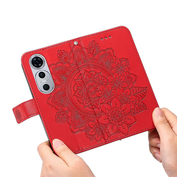 Blommig Läderfodral med Ställ för Huawei nova 12 Pro 5G