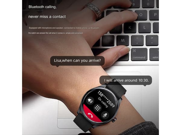 Smartklokke Bluetooth-anrop Stemmeassistent Sport Helse Hjertefrekvens Blodoksygenovervåking Assistent
