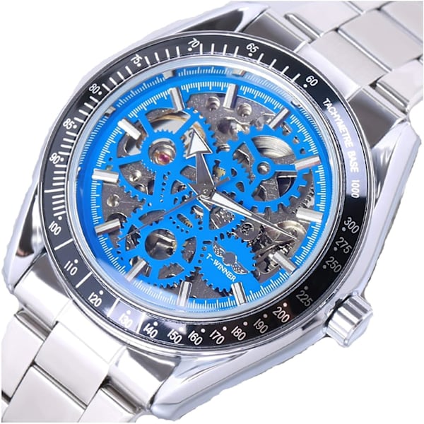 Skelettklocka Herr Automatisk Mekanisk Rostfritt Stål Sport Armbandsur Tourbillon Klocka