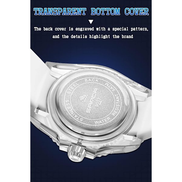 Sportklockor för utomhusbruk Unisex Silikonklocka Casual Roterande Boett Lysande Datum Armbandsur Vattentät Analog Display