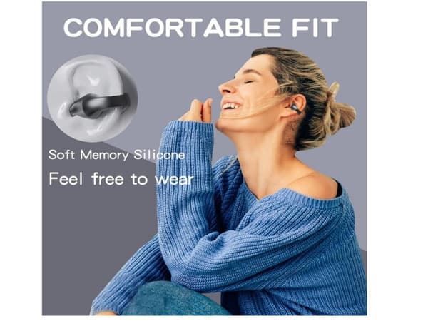 Öppna Hörlurar Clip-on Icke-Konduktion Bluetooth Vit