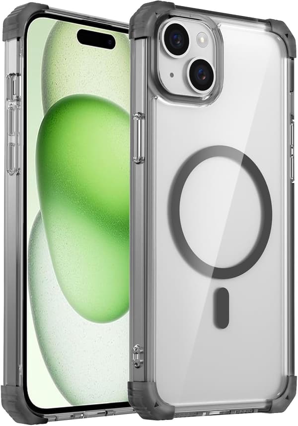 Mobilskal - iPhone 15 Plus/14 Plus - Magnetisk - Anti-fall - Transparent Black iPhone 15 Plus/iPhone 14 Plus