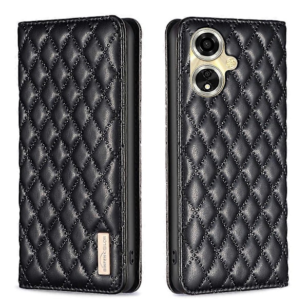 Style-16 Mobilskal för Oppo A59 5G med Korthållare Rombmönstrad Design