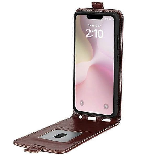 Fodral för iPhone SE (2025) med kortfack, vertikalt flip-läderfodral
