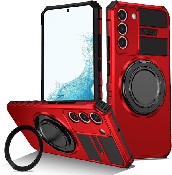 Skyddsfodral - Samsung S22 Plus - Magnetisk 360° - Stötsäker - Mörkgrön Red Samsung S22 Plus
