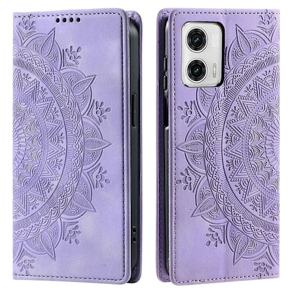 För Motorola Edge 50 Fusion 5G Mandala Läderfodral Magnetisk Stängning Telefonskal