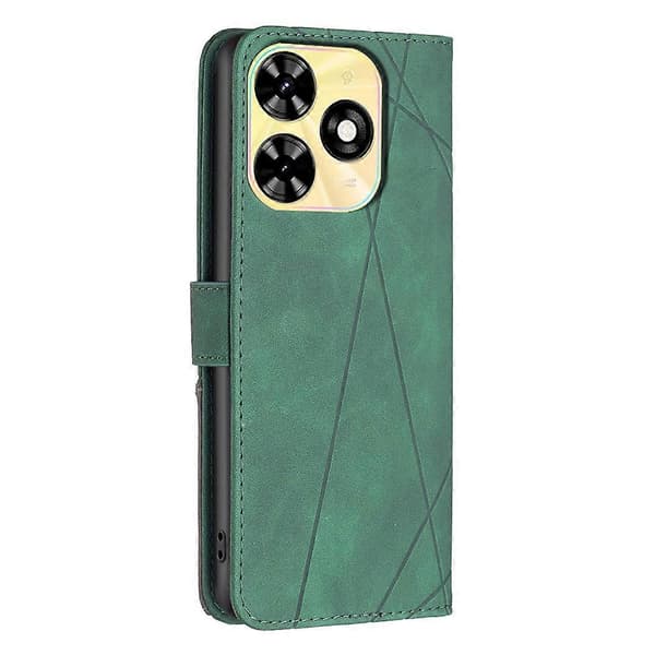 Geometrisk Linje Læder Telefon Cover til Tecno Spark 20C, Tegnebogsdesign