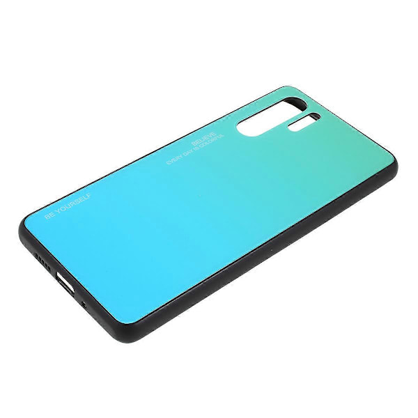För Huawei P30 Pro Gradient Glas + PC + TPU Hybrid Skal