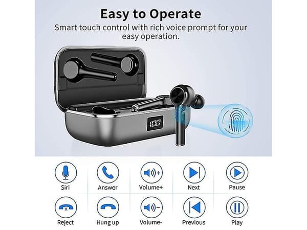 Vattentäta Bluetooth True Stereo In-Ear Hörlurar Svart