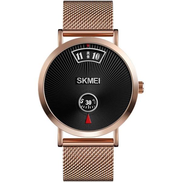 Enkel Herr Kvarts Klocka Affärsstil 3Bar Vattentät Rostfritt Stål mesh/Läderarmbandsur