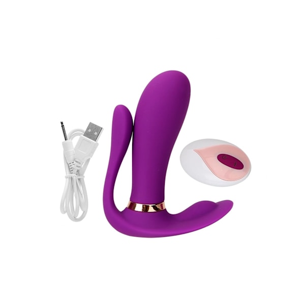 Trådlös fjärrkontrollerad bärbar vibrator med 9 vibrationslägen för kvinnor (Lila)
