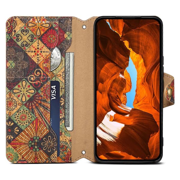Blommig plånboksfodral i läder med stativ för Huawei Mate 50 Pro 4G