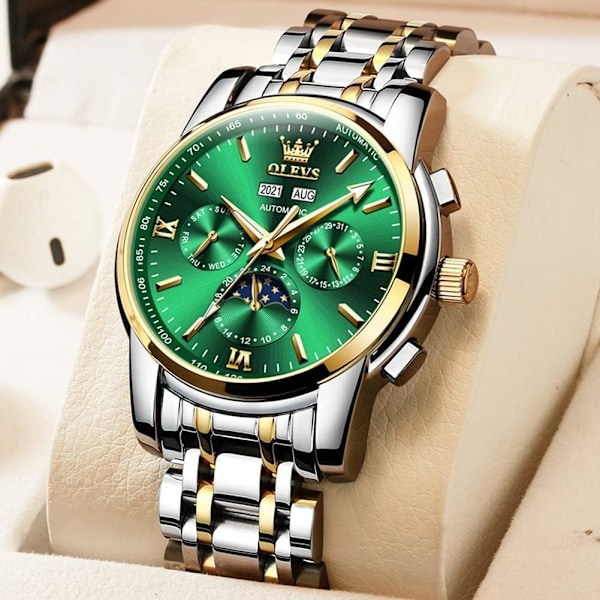 Herrklocka automatisk mekanisk Tourbillon självuppdragande lyx rostfritt stål vattentät lysande datum armbandsur