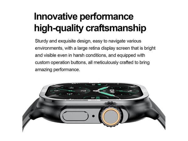 Smartklocka med Bluetooth-samtal, pulsmätning, push-notiser, Always-On Display, stegräknare och spårning