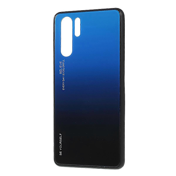 För Huawei P30 Pro Gradient Glas + PC + TPU Hybrid Skal