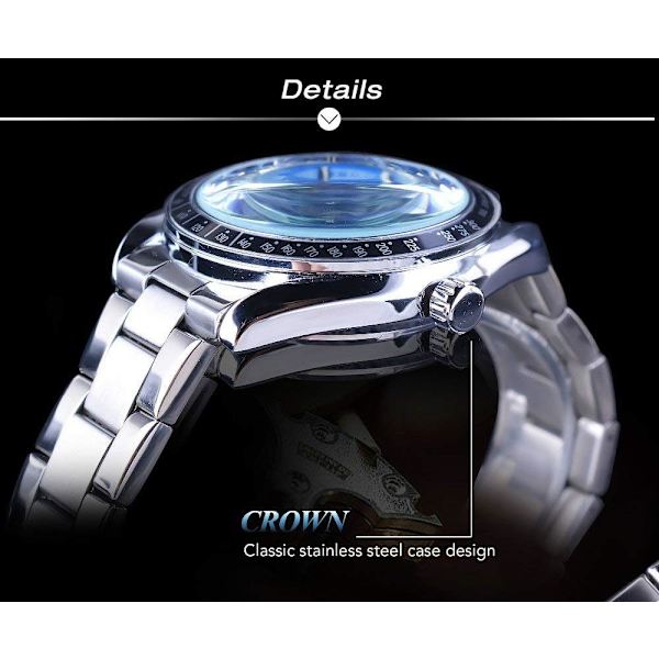 Skelettklocka Herr Automatisk Mekanisk Rostfritt Stål Sport Armbandsur Tourbillon Klocka