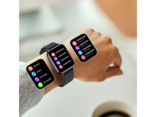 Smartklocka med Bluetooth-samtal, sportspårning, röstassistent, väderuppdateringar, pulsmätning