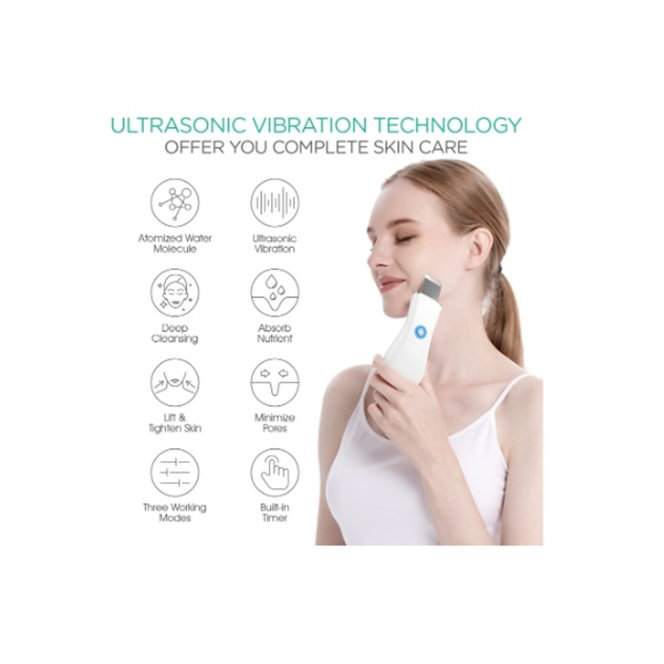 Ansiktsmassageapparat Ansiktsskrubb Blackhead Remover Ansiktsspatel med 3 lägen Acne Blackhead Extractor Gold YEMAESRE