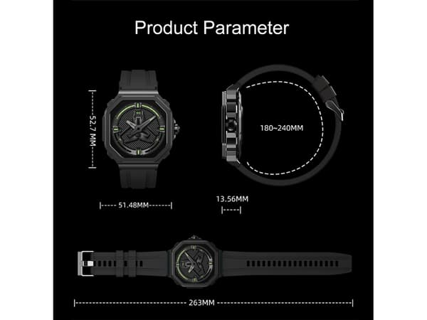 Bluetooth Smartklokke 1.43 Amoled Puls T63 Blodoksygen Melding Push Multi-sport Modus Blå