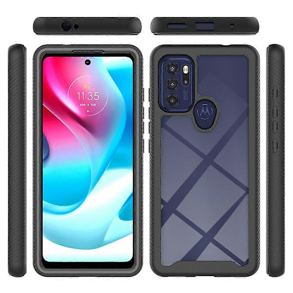 För Motorola Moto G60S 3 i 1 PC + TPU Hybrid Skal med PET Skärmskydd Fullt Skydd för Mobiltelefon