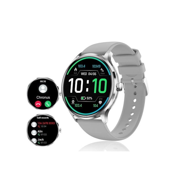 Smartwatch Qs80 1 39 Tommer Bluetooth 5.2 Tft Fuld Touch Ip67 Iphone Android Grå