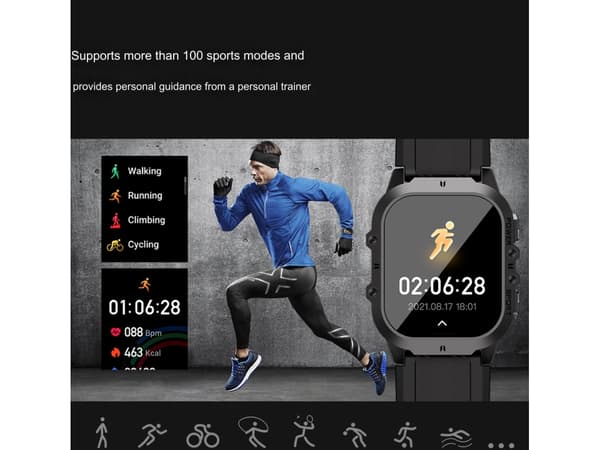 Smartklokke med Bluetooth-samtaler, stemmeassistent, kvinnehelseovervåking og multisportsmoduser, oransje