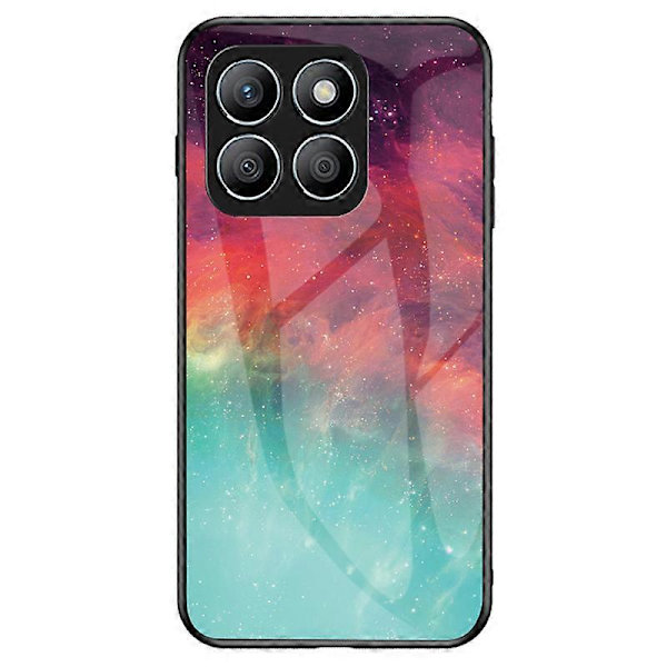 För Honor X8b 4G Stjärnklar Himmel Mönster PC+TPU Härdat Glas Skal