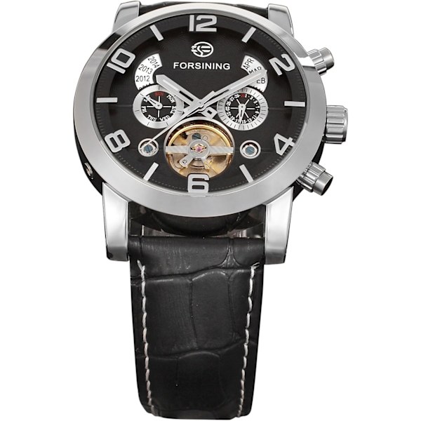 Herr Tourbillon Kalender Märke Automatiskt Urverk Äkta Läderrem Bästsäljande Armbandsur FSG165M3S4
